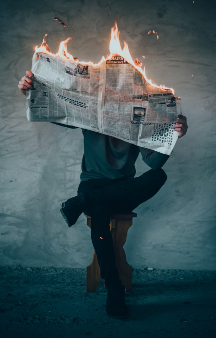 Burning Newspaper